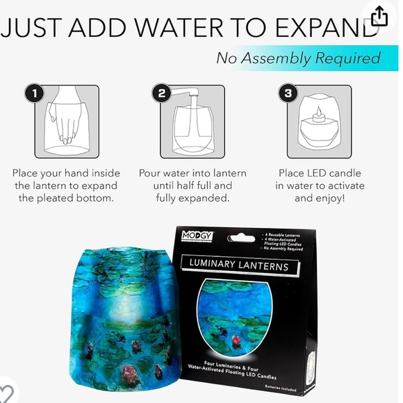 MODGY LUMINARY CANDLES - WATER LILIES - PACK OF FOUR - Picture 6 of 8